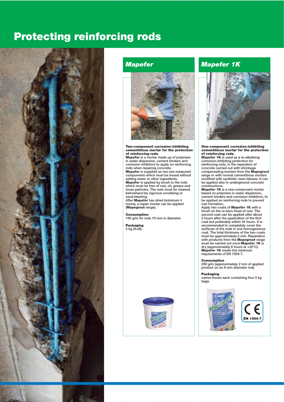 Pagina 24-Catalog mortare, materiale speciale MAPEI Mapegrout Easy Flow GF, Mapegrout SV, Mapegrout SV Fiber, ...