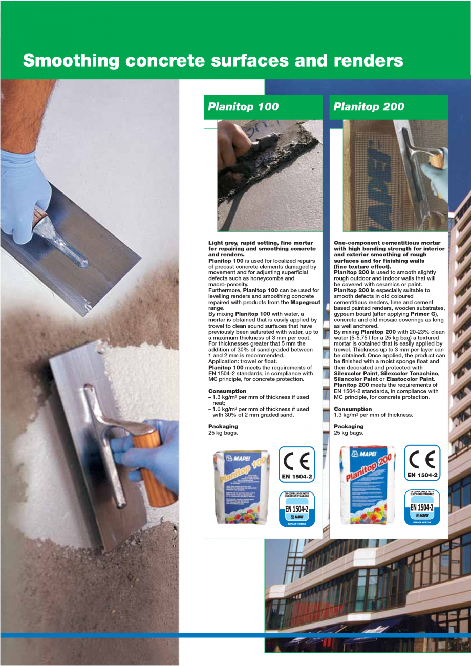 Pagina 40-Catalog mortare, materiale speciale MAPEI Mapegrout Easy Flow GF, Mapegrout SV, Mapegrout SV Fiber, ...