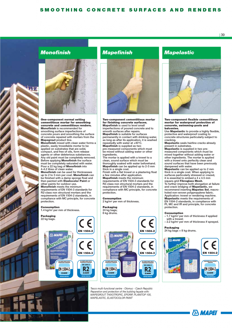 Pagina 41-Catalog mortare, materiale speciale MAPEI Mapegrout Easy Flow GF, Mapegrout SV, Mapegrout SV Fiber, ...