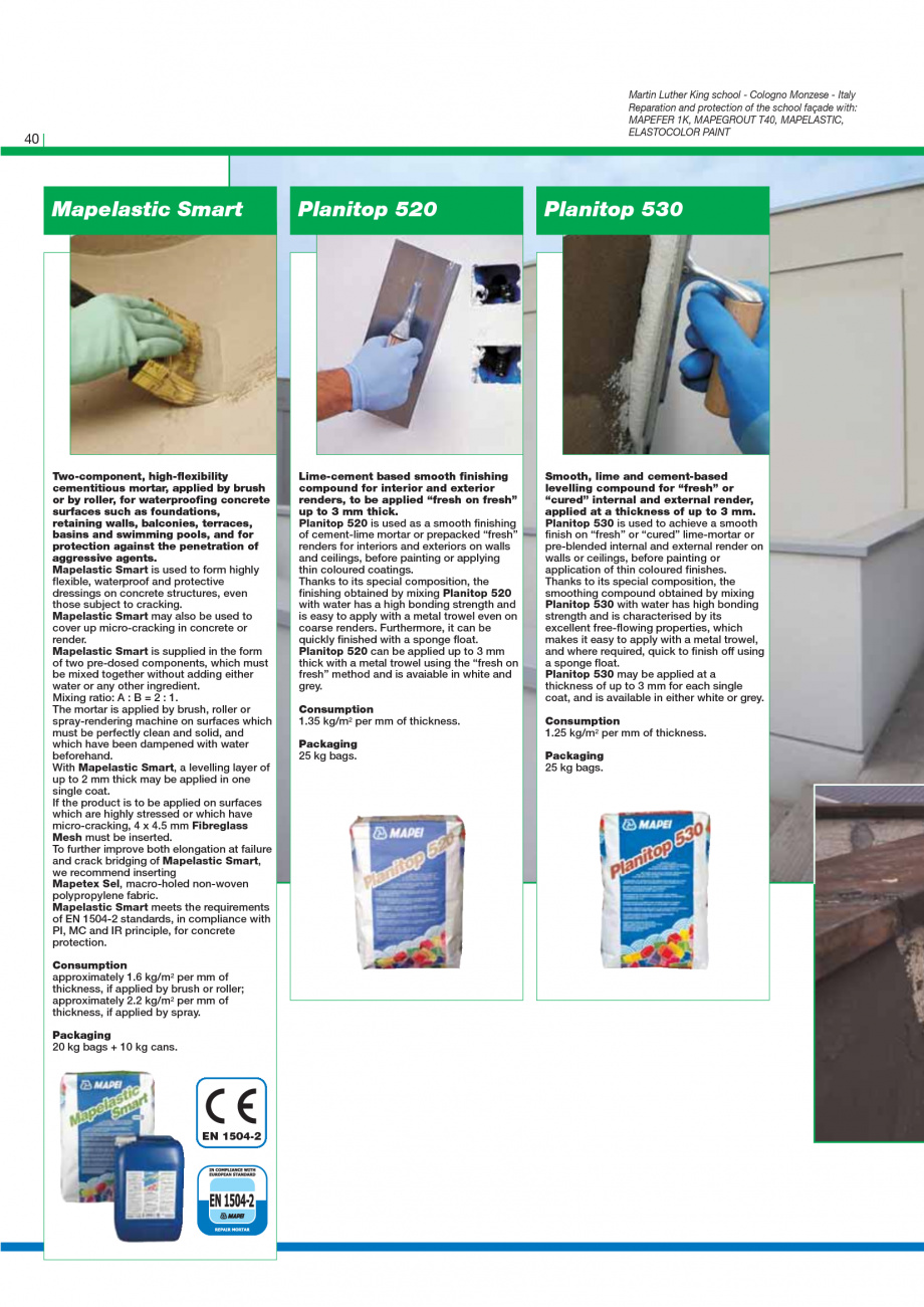 Pagina 42-Catalog mortare, materiale speciale MAPEI Mapegrout Easy Flow GF, Mapegrout SV, Mapegrout SV Fiber, ...