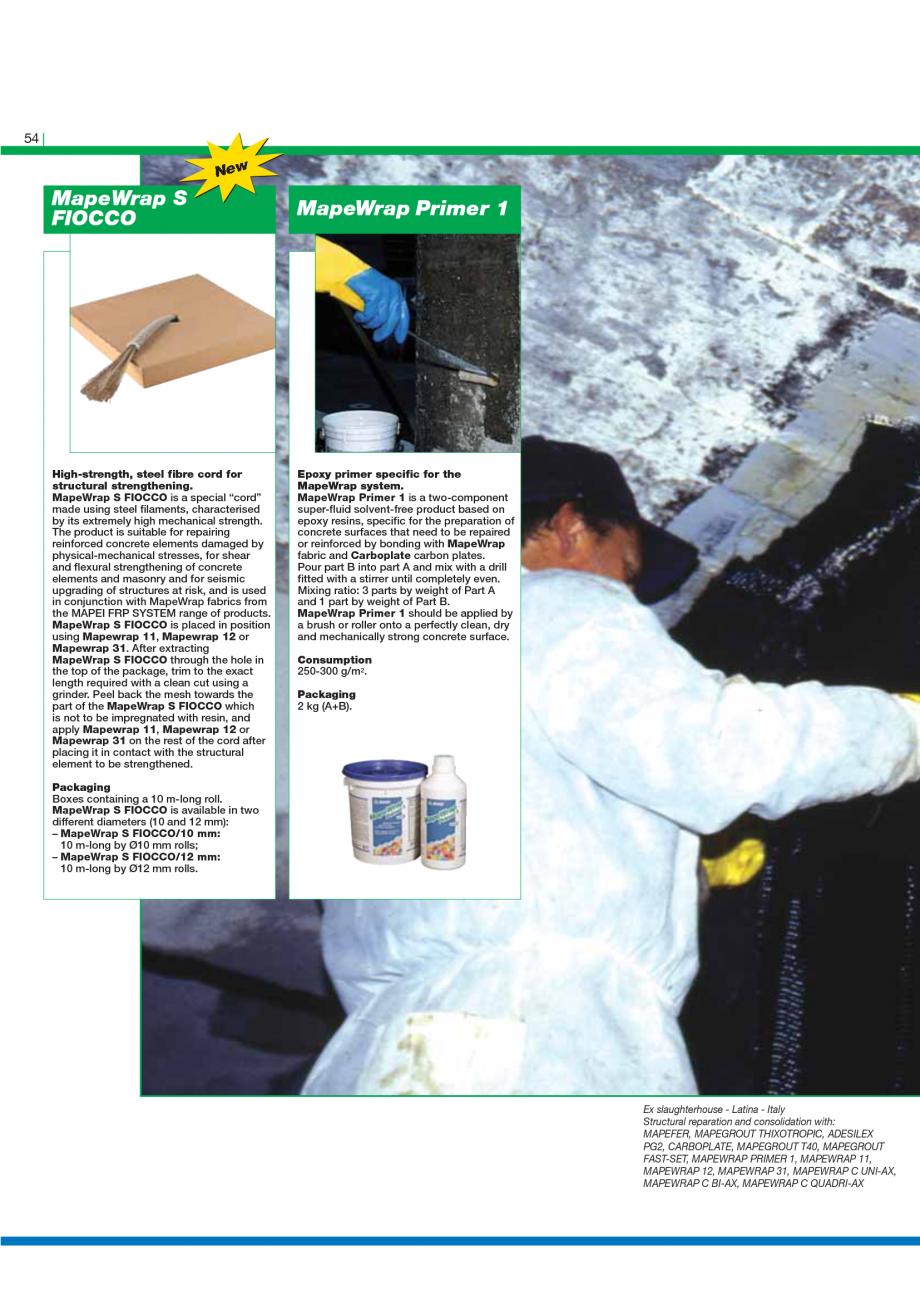 Pagina 56-Catalog mortare, materiale speciale MAPEI Mapegrout Easy Flow GF, Mapegrout SV, Mapegrout SV Fiber, ...