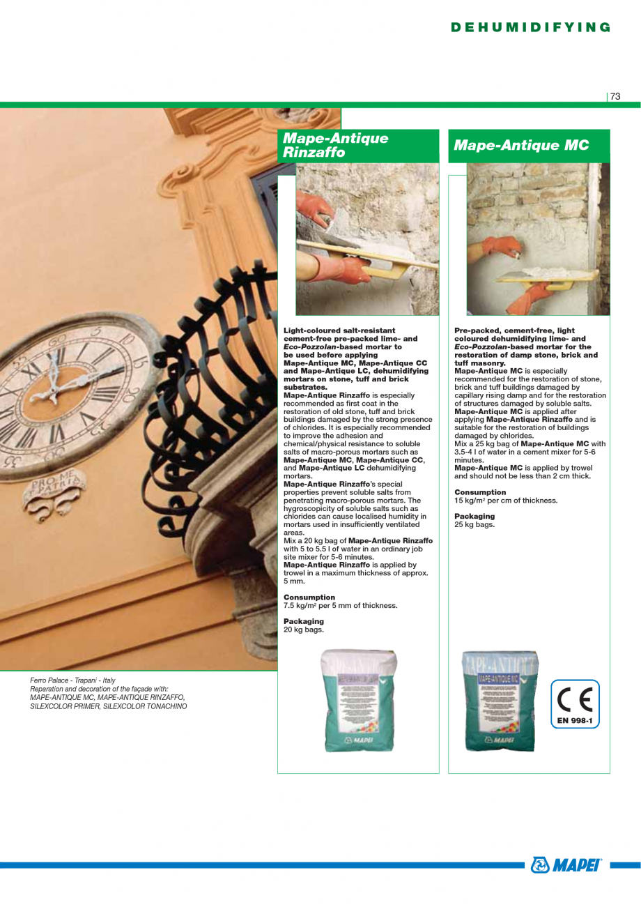 Pagina 75-Catalog mortare, materiale speciale MAPEI Mapegrout Easy Flow GF, Mapegrout SV, Mapegrout SV Fiber, ...