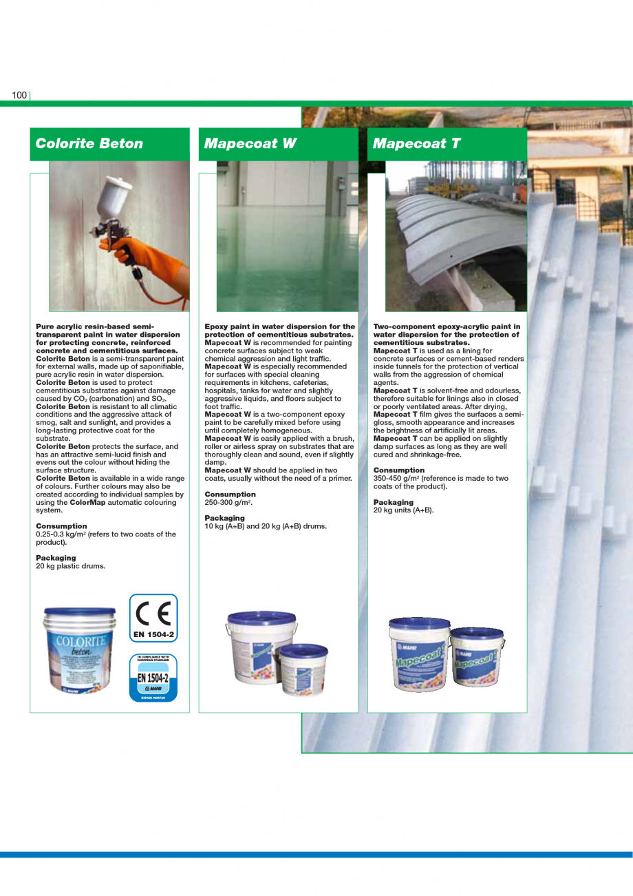 Pagina 102-Catalog mortare, materiale speciale MAPEI Mapegrout Easy Flow GF, Mapegrout SV, Mapegrout SV Fiber, ...