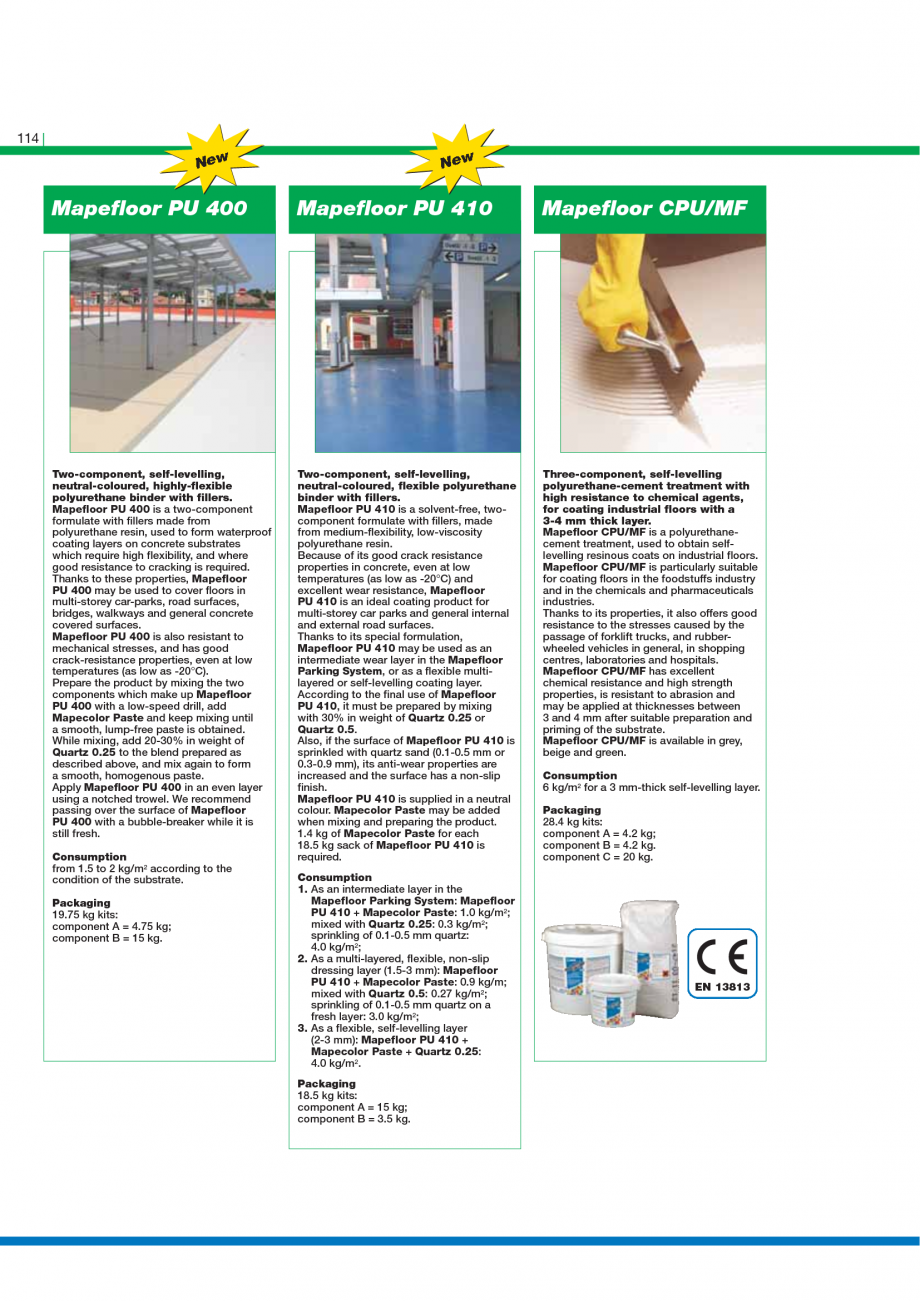 Pagina 116-Catalog mortare, materiale speciale MAPEI Mapegrout Easy Flow GF, Mapegrout SV, Mapegrout SV Fiber, ...