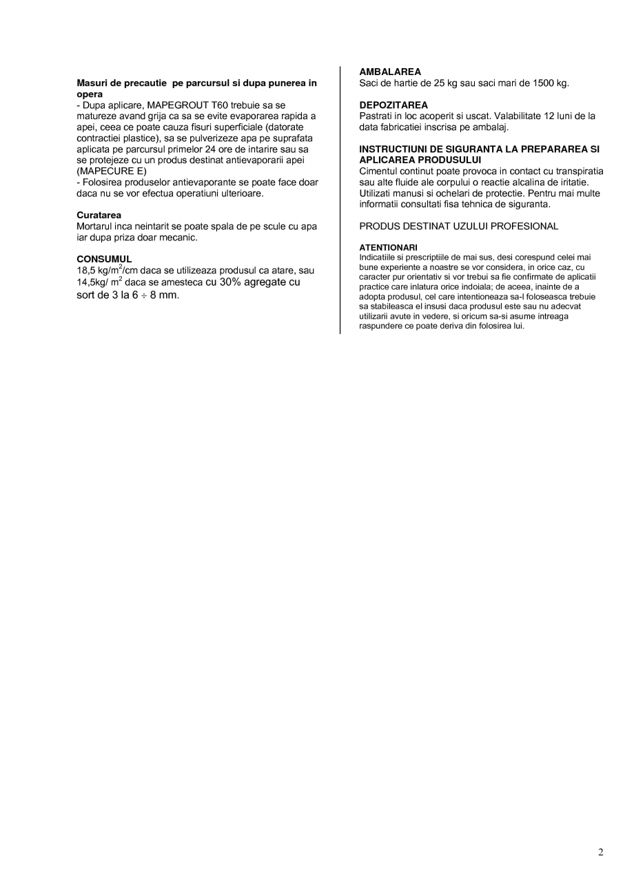 Pagina 2-Mortar fibroranforsat tixotropic monocomponent rezistent la sulfati pentru repararea betonului MAPEI...