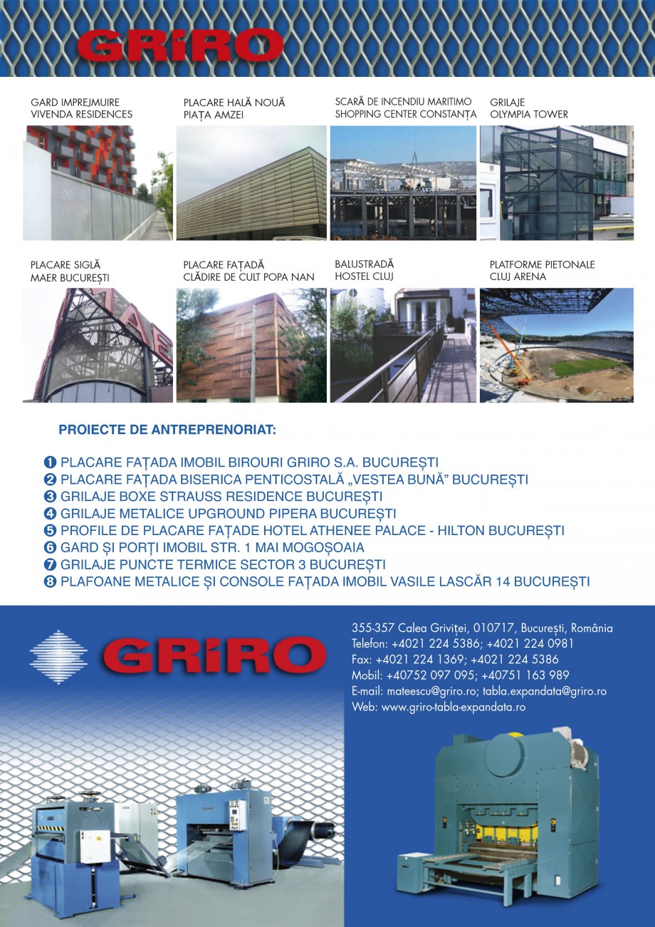 Pagina 4-Brosura de prezentare lucrari GRIRO Tabla expandata Lucrari, proiecte Romana 