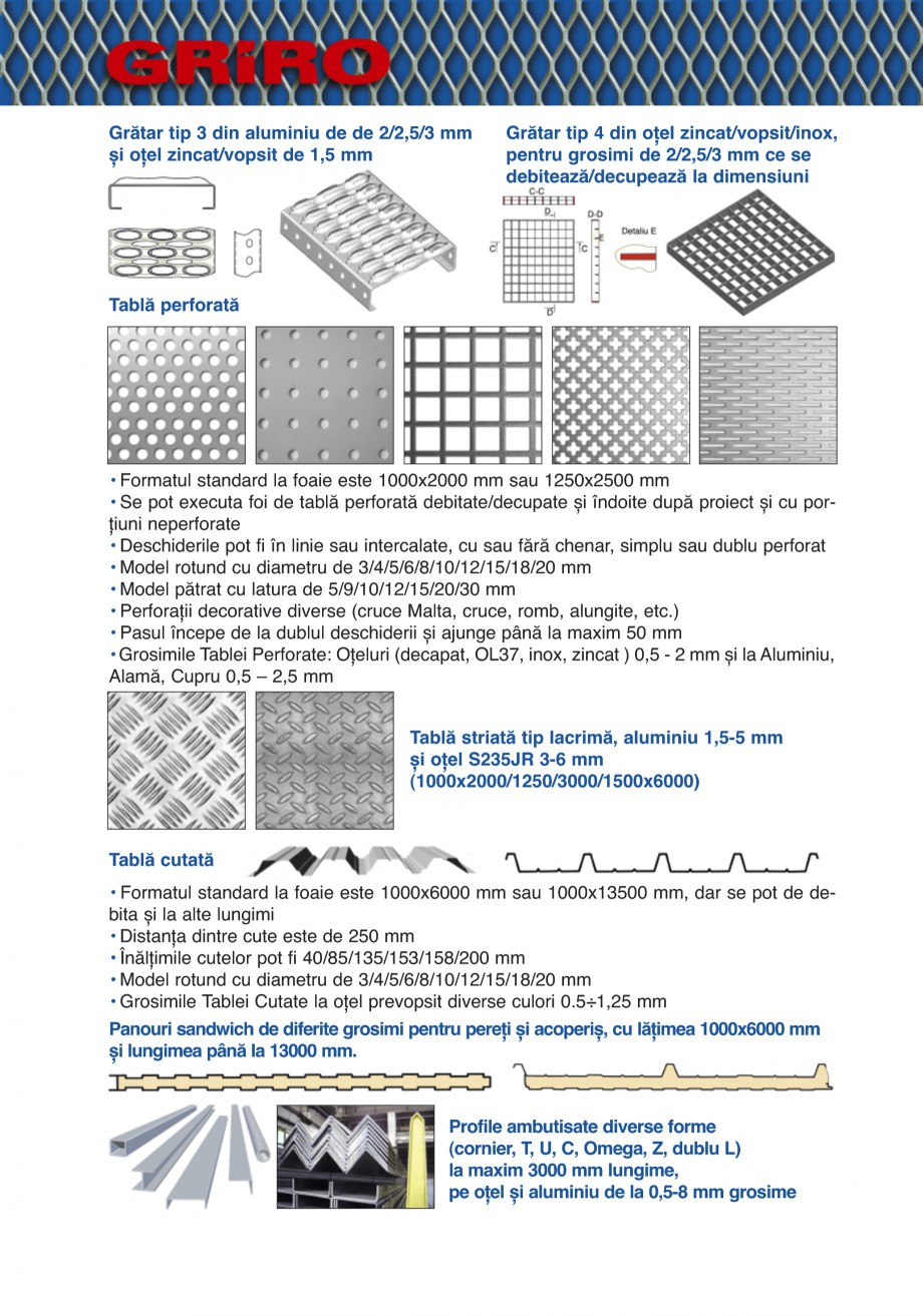 Pagina 18-Catalog de prezentare GRIRO Tabla expandata Catalog, brosura Romana tări şi execuţii corecte a...