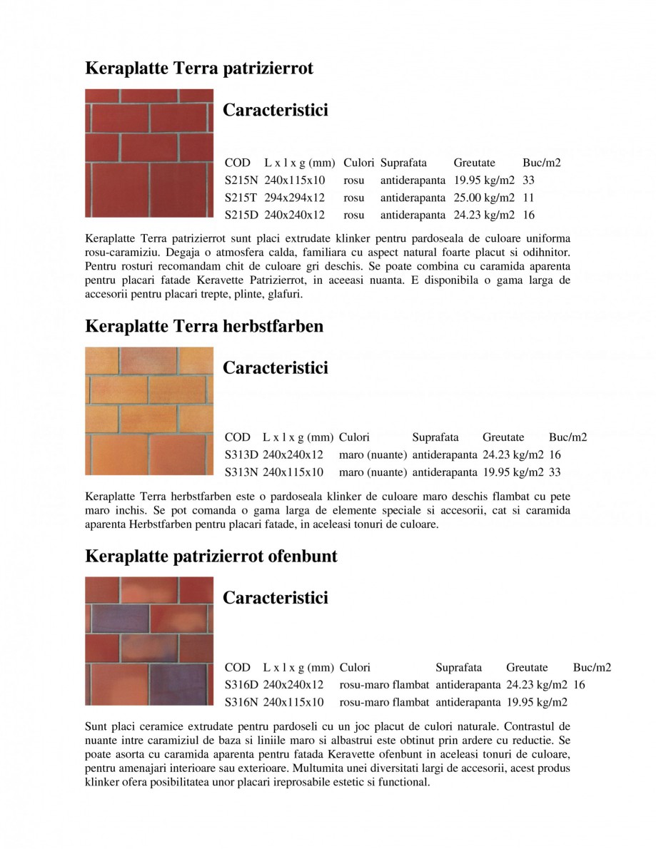 Pagina 1-Pardoseli rezidentiale klinker STROHER Keraplatte Faccia - Rezidential, Keraplatte patrizierrot...