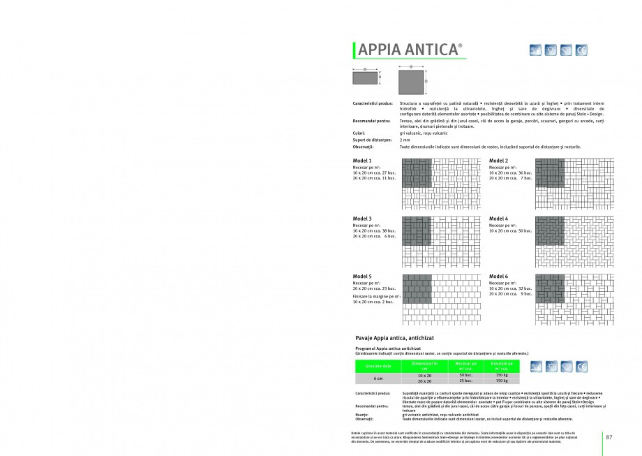 Pagina 1-Pavaj din beton SEMMELROCK STEIN+DESIGN APPIA ANTICA Instructiuni montaj, utilizare Romana...