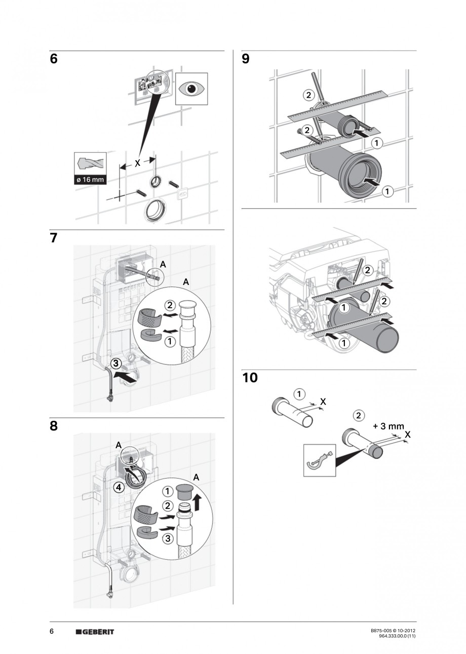 Pagina 6-Vas WC cu jet de apa reglabil individual 8000plus GEBERIT AquaClean Instructiuni montaj, utilizare...