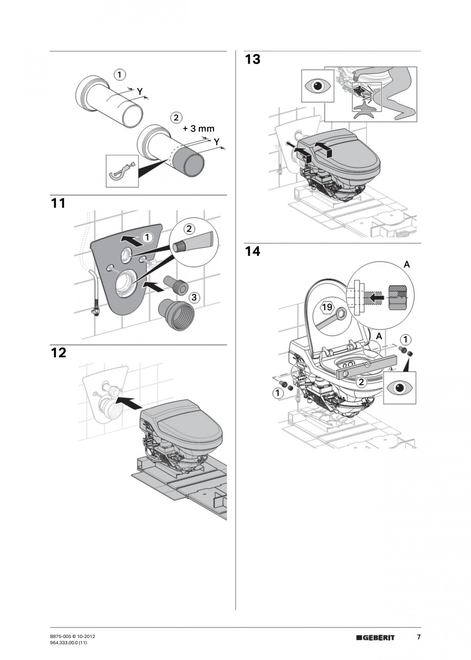 Pagina 7-Vas WC cu jet de apa reglabil individual 8000plus GEBERIT AquaClean Instructiuni montaj, utilizare...