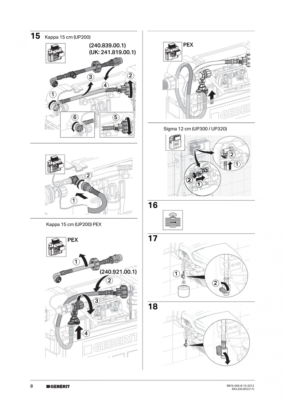 Pagina 8-Vas WC cu jet de apa reglabil individual 8000plus GEBERIT AquaClean Instructiuni montaj, utilizare...