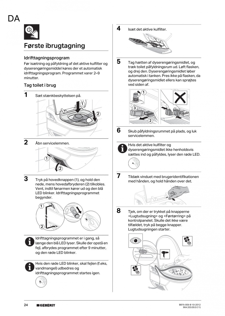 Pagina 24-Vas WC cu jet de apa reglabil individual 8000plus GEBERIT AquaClean Instructiuni montaj, utilizare...