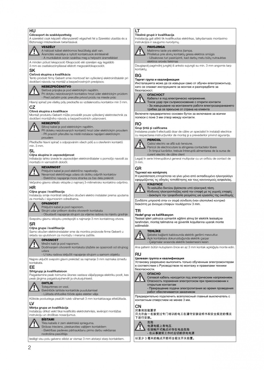 Pagina 2-Rezervor incastrat Duofix pentru pisoar GEBERIT Instructiuni montaj, utilizare Germana, Franceza,...