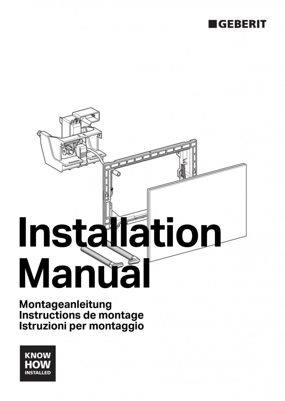 Pagina 1-Clapeta de actionare electronica Geberit Sigma80 GEBERIT Instructiuni montaj, utilizare Germana,...