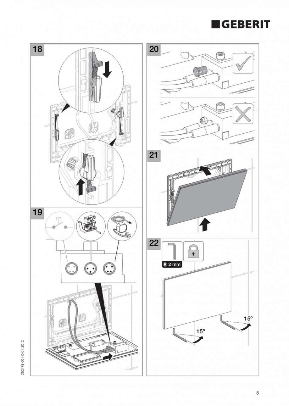 Pagina 5-Clapeta de actionare electronica Geberit Sigma80 GEBERIT Instructiuni montaj, utilizare Germana,...