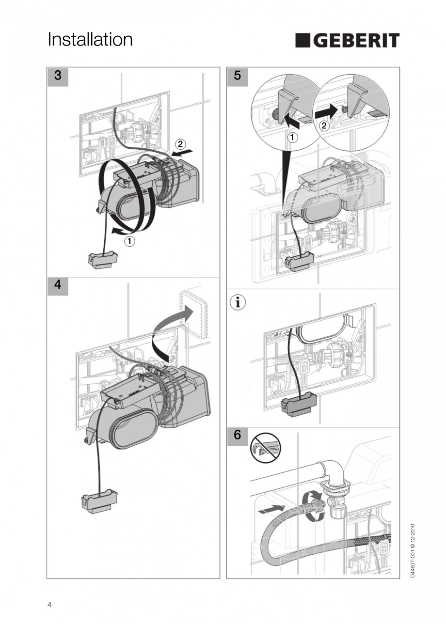 Pagina 4-Clapeta de actionare Sigma40 GEBERIT DuoFresh Instructiuni montaj, utilizare Engleza 