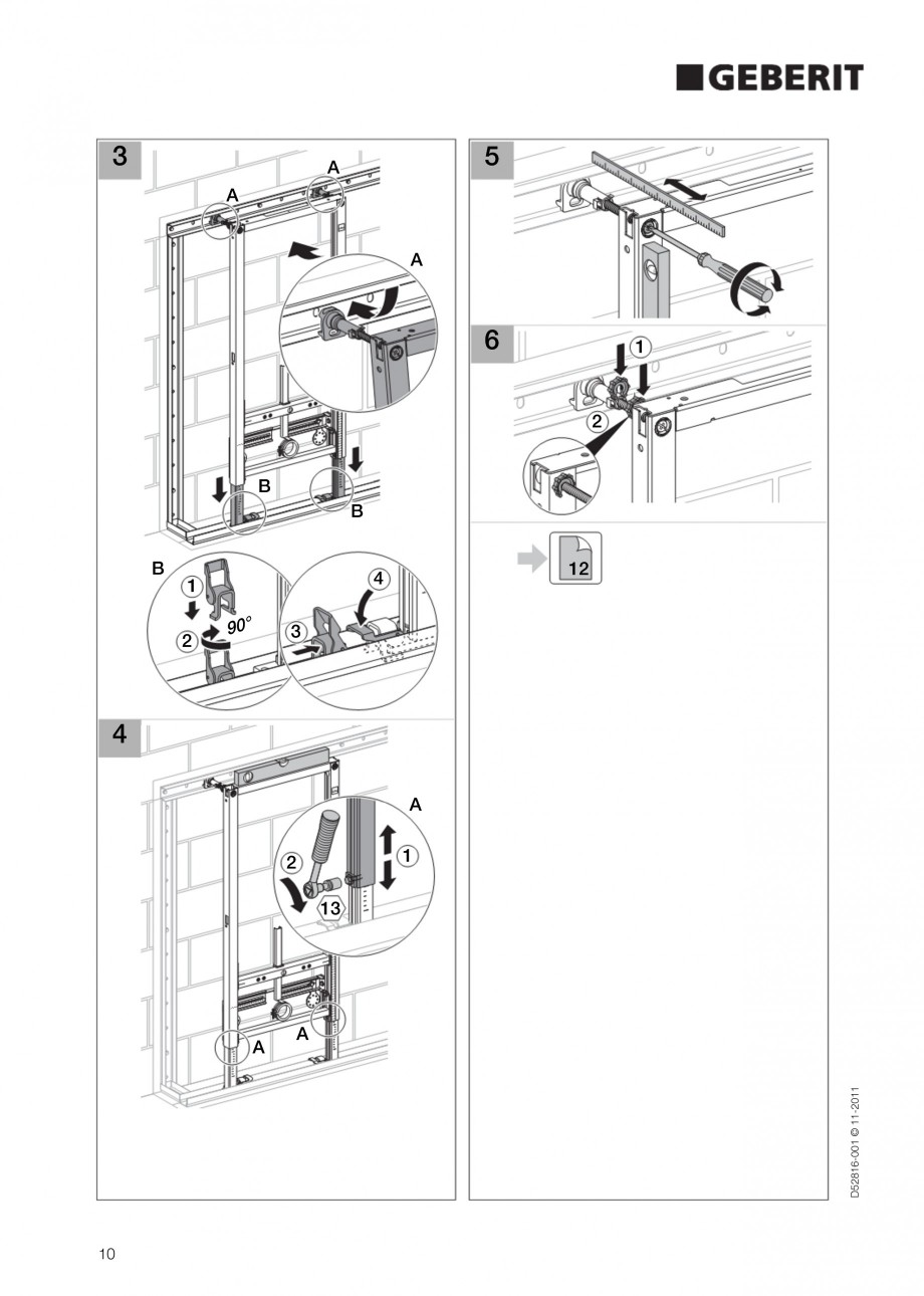 Pagina 10-Rezervor incastrat Duofix pentru bideu GEBERIT Instructiuni montaj, utilizare Engleza 