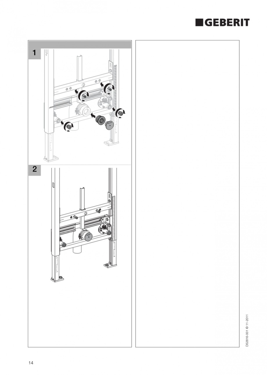 Pagina 14-Rezervor incastrat Duofix pentru bideu GEBERIT Instructiuni montaj, utilizare Engleza 