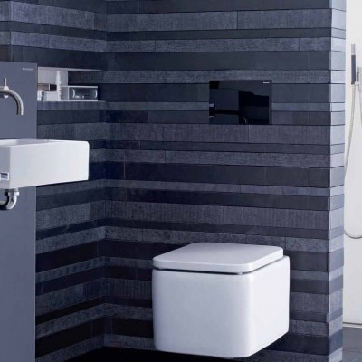 GEBERIT Amenajari camere de baie in culoarea gri cu sistem de WC cu rezervor incastrat -