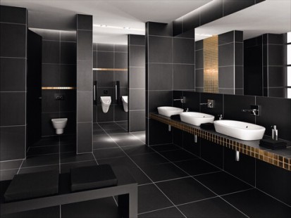 Amenajari toaleta publica cu sisteme de WC incastrate AquaClean DuoFresh Monolith Amenajari camere de baie cu