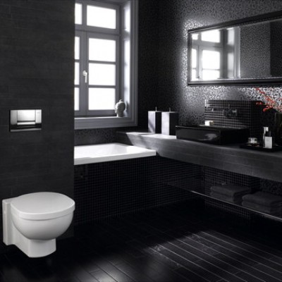 GEBERIT Amenajari camere de baie culoarea neagra cu sistem de WC incastrat - Sisteme incastrabile pentru