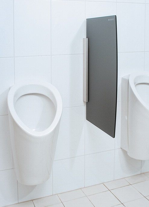 GEBERIT Partitii rectangulare sticla gri pentru pisoar - Sisteme incastrabile pentru WC pisoare bideuri si lavoare