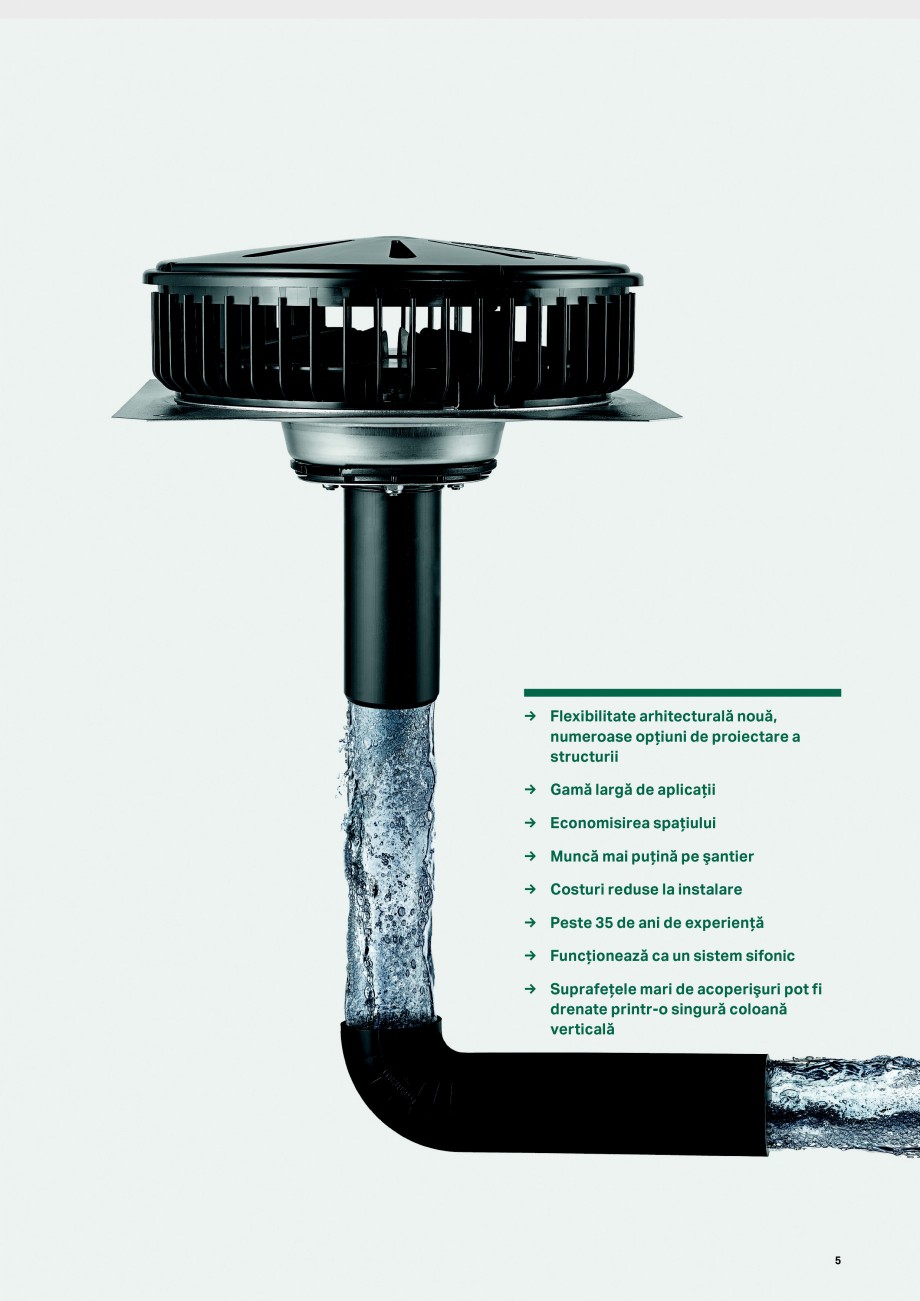 Pagina 5-Sistemul de drenare pentru acoperisuri Geberit Pluvia GEBERIT Catalog, brosura Romana Pur şi simplu...
