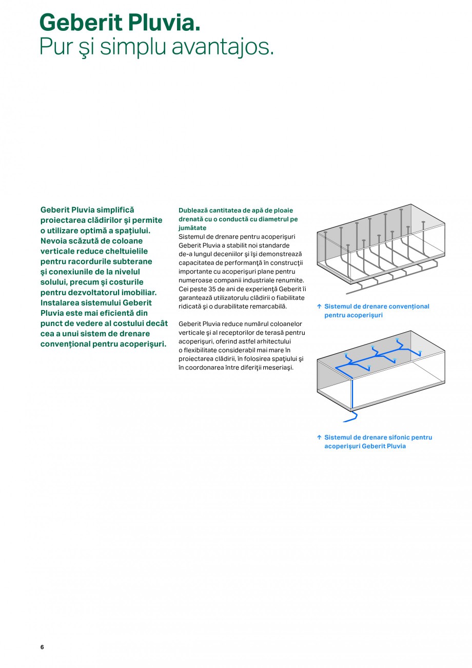 Pagina 6-Sistemul de drenare pentru acoperisuri Geberit Pluvia GEBERIT Catalog, brosura Romana şi al...