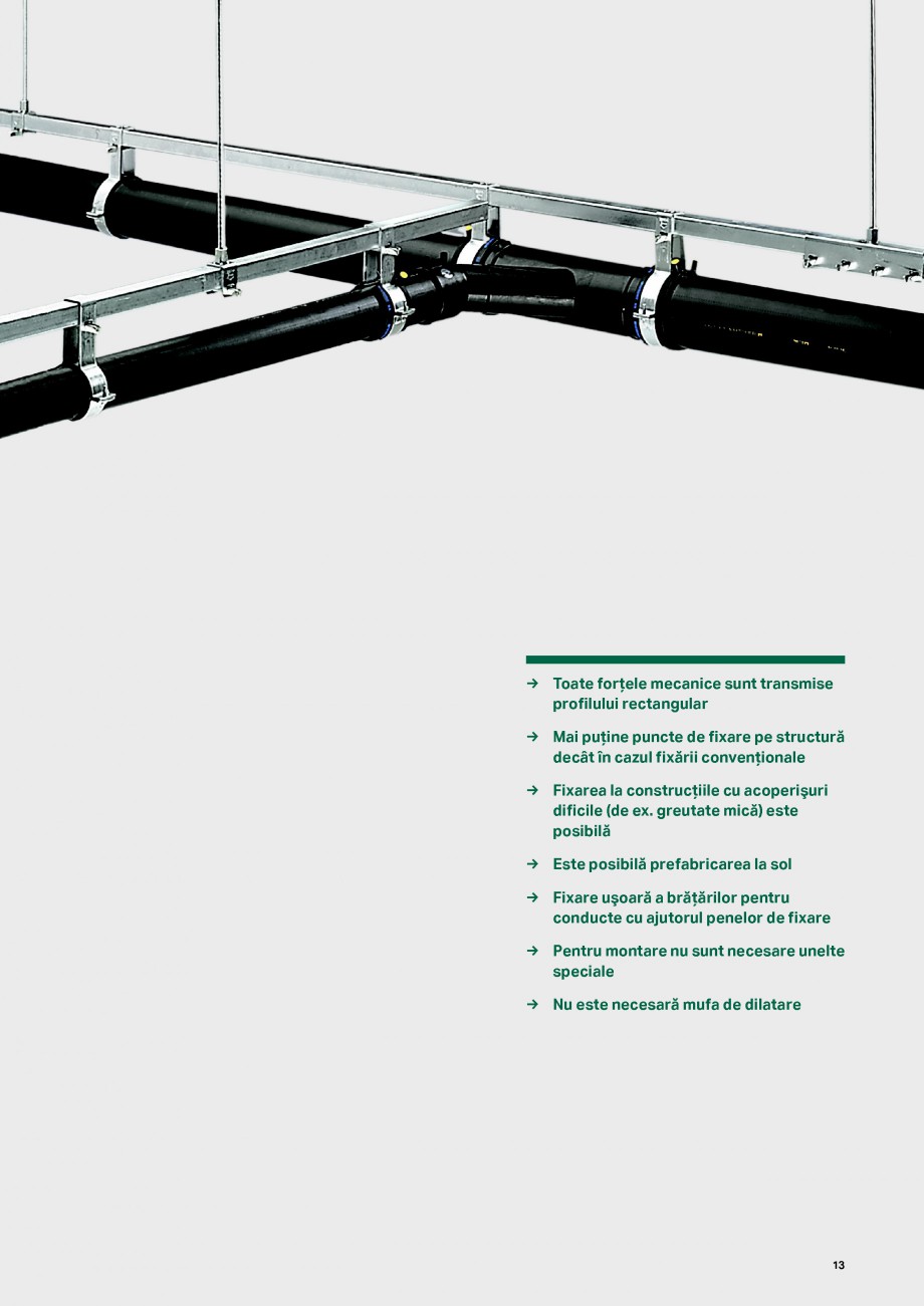 Pagina 13-Sistemul de drenare pentru acoperisuri Geberit Pluvia GEBERIT Catalog, brosura Romana xare laterală...