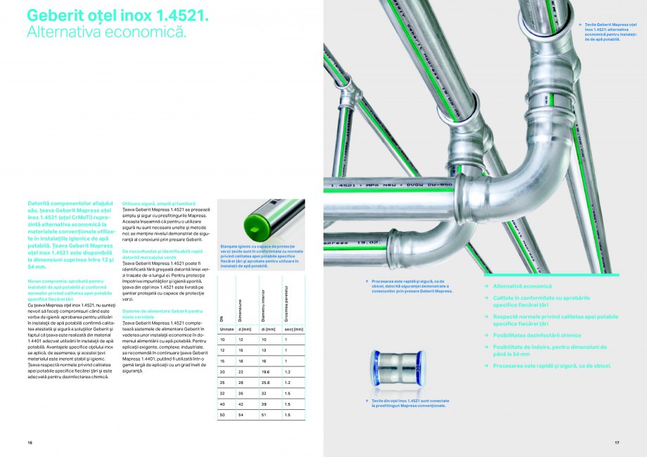 Pagina 9-Sisteme de alimentare Geberit GEBERIT Catalog, brosura Romana conomie de ţevi, de fitinguri şi de ...