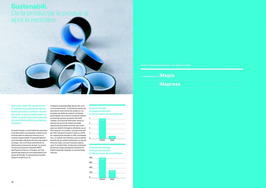 Pagina 14-Sisteme de alimentare Geberit GEBERIT Catalog, brosura Romana resare manuali. → 	 Soluţie simplă...