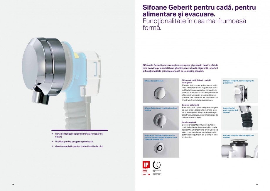 Pagina 14-Sisteme de evacuare Geberit, fitinguri si sifoane de evacuare GEBERIT Catalog, brosura Romana  ceea ...