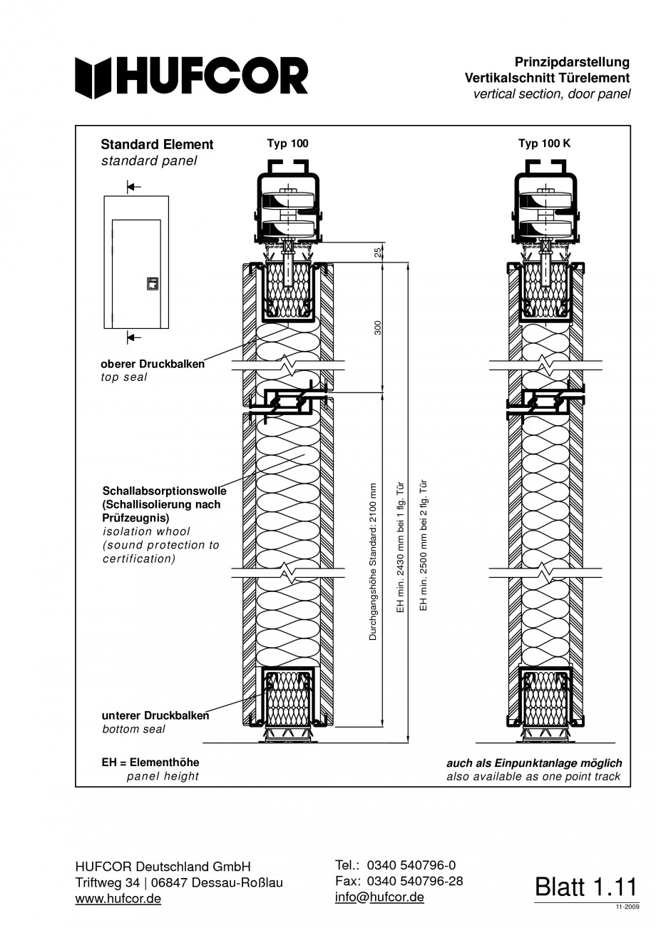 Pagina 12-Pereti amovibili HUFCOR Fisa tehnica Engleza, Germana is 48 dB einfacher Teleskopanschlag (TA)
till ...
