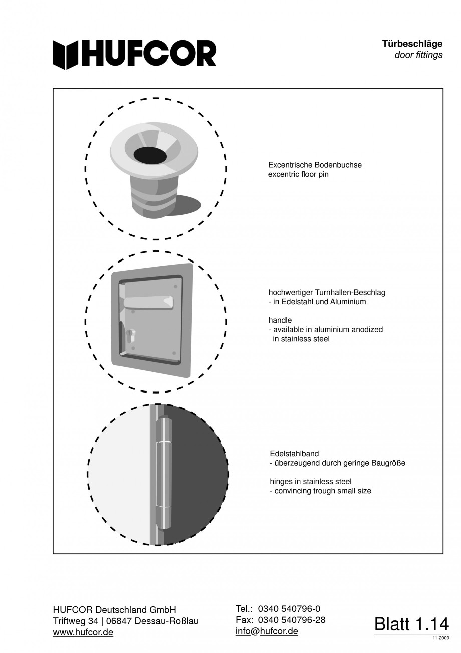 Pagina 15-Pereti amovibili HUFCOR Fisa tehnica Engleza, Germana 40 540796-0
Tel.: +49 0340 07 96-0 Fax:	 3 40 ...