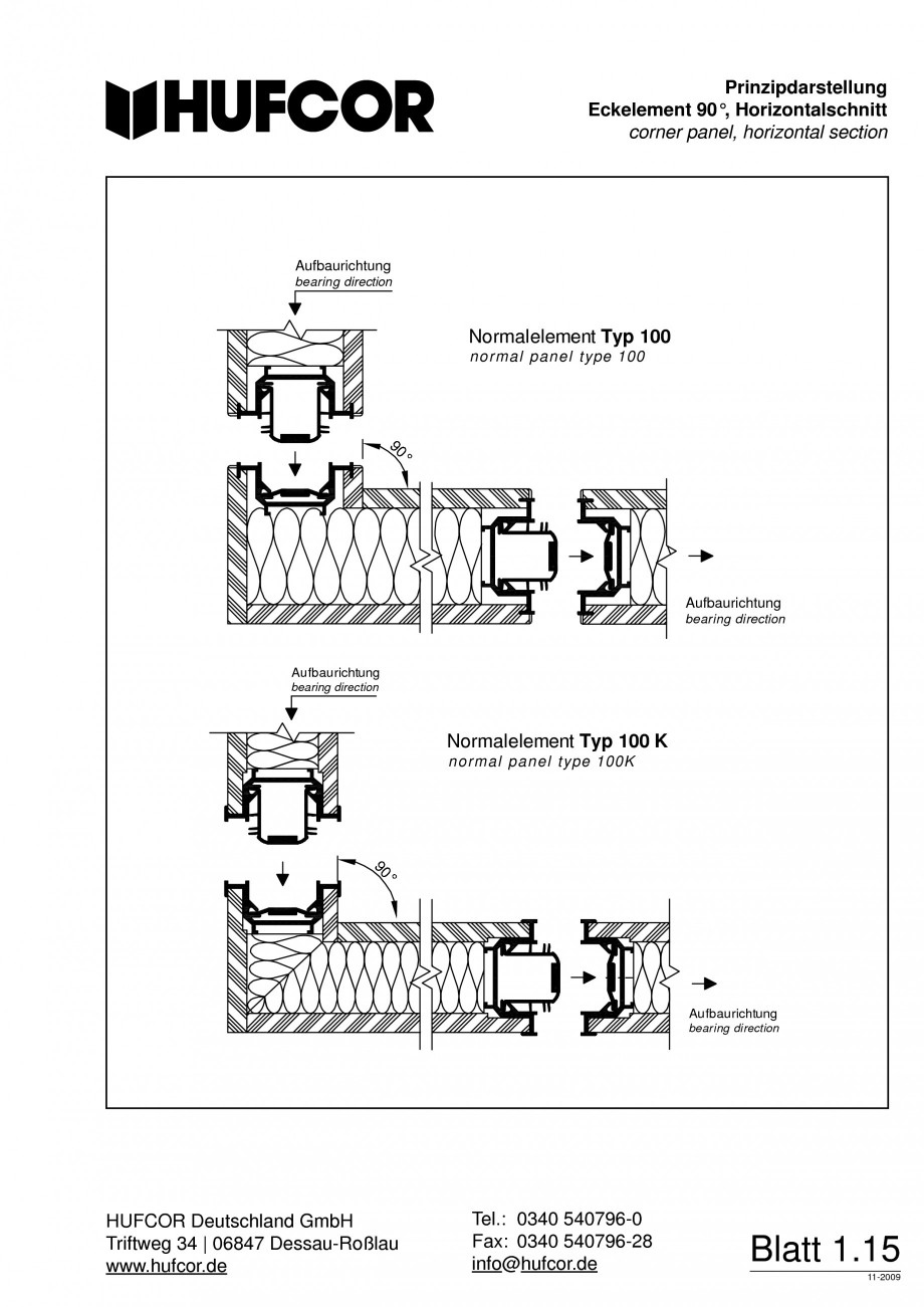 Pagina 16-Pereti amovibili HUFCOR Fisa tehnica Engleza, Germana 
HUFCOR Deutschland GmbH HUFCOR Deutschland...