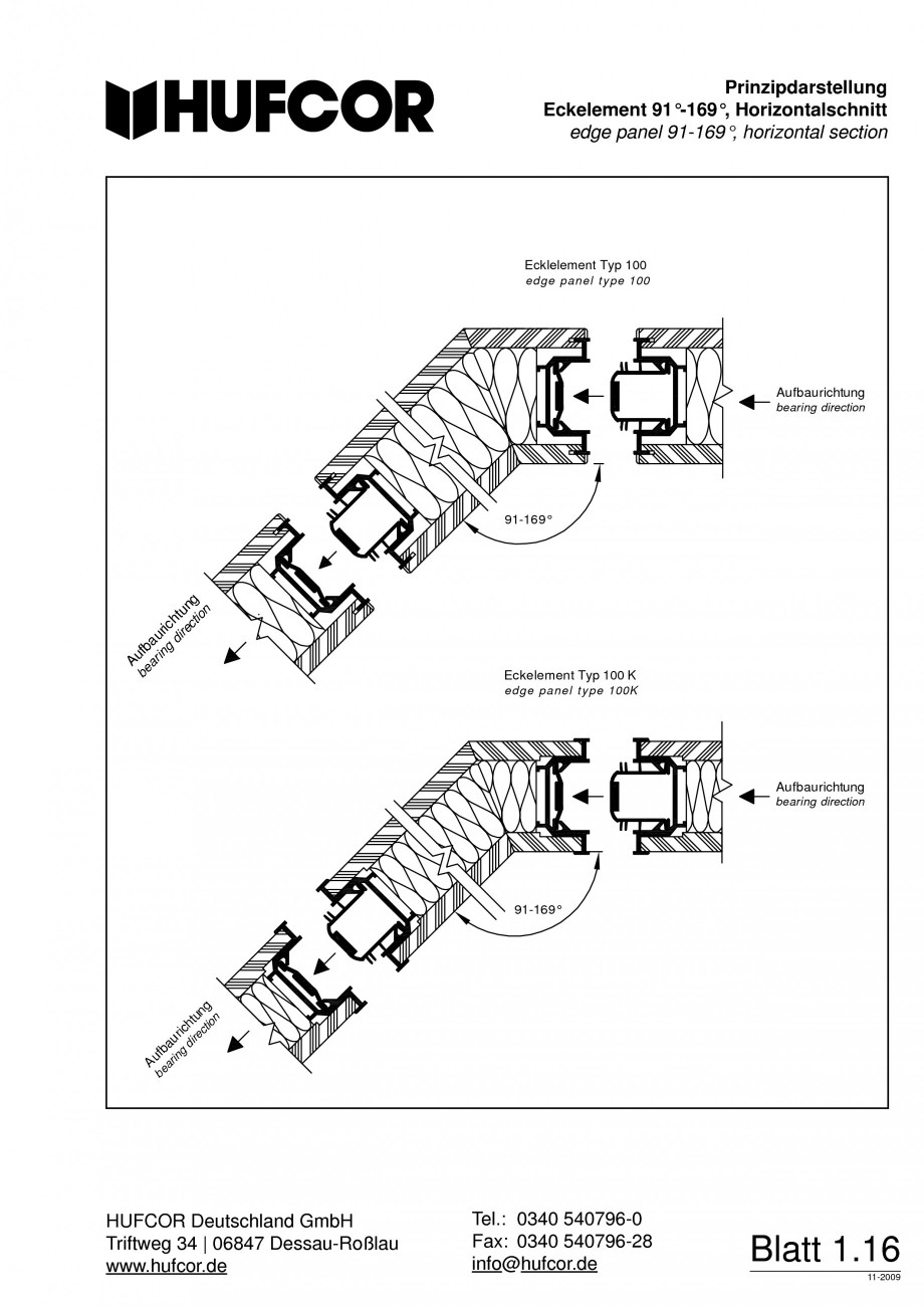 Pagina 17-Pereti amovibili HUFCOR Fisa tehnica Engleza, Germana 0 54 07 96-28

info@hufcor.de

Blatt 1.16...