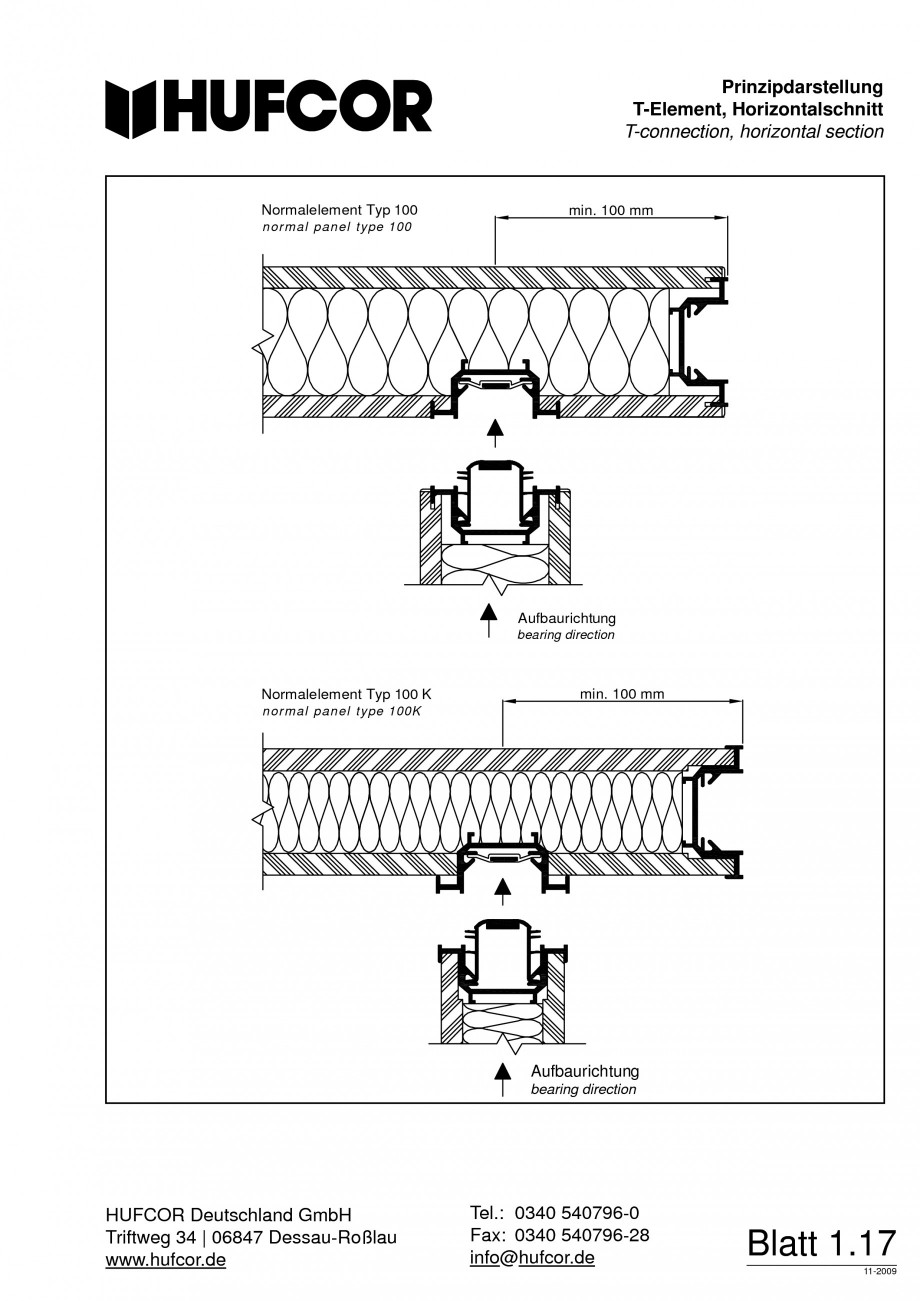 Pagina 18-Pereti amovibili HUFCOR Fisa tehnica Engleza, Germana R Deutschland GmbH HUFCOR Deutschland GmbH...