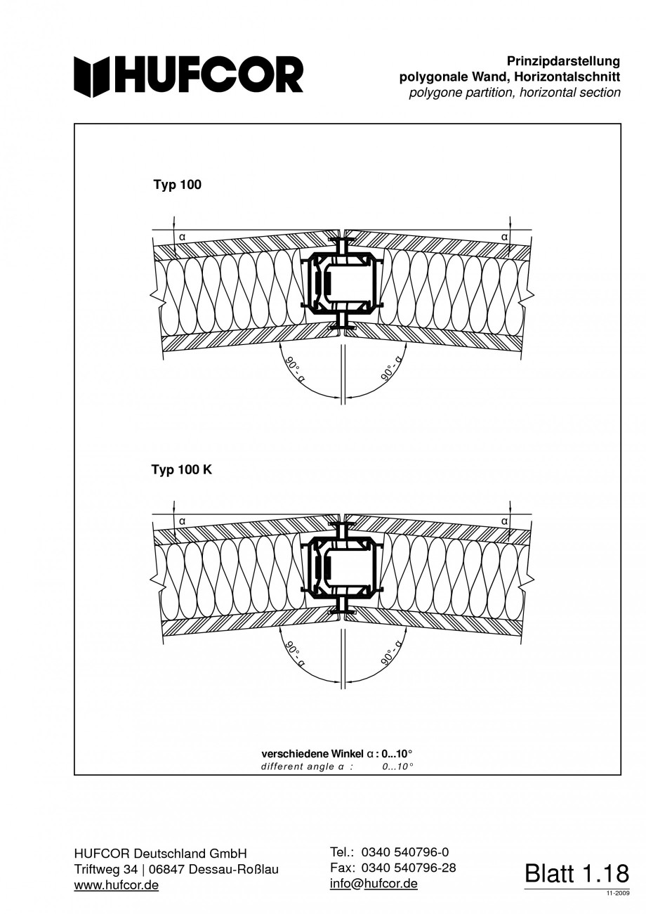 Pagina 19-Pereti amovibili HUFCOR Fisa tehnica Engleza, Germana  Fax: +49 3 40 54 07 96-28 info@hufcor.de

1

...