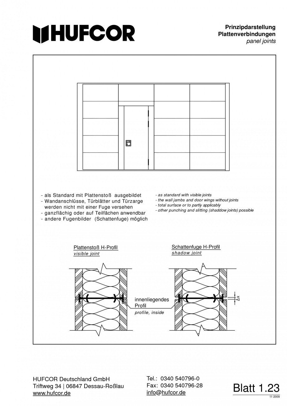 Pagina 24-Pereti amovibili HUFCOR Fisa tehnica Engleza, Germana : 1. Sachwerte schützen (autorisierte...