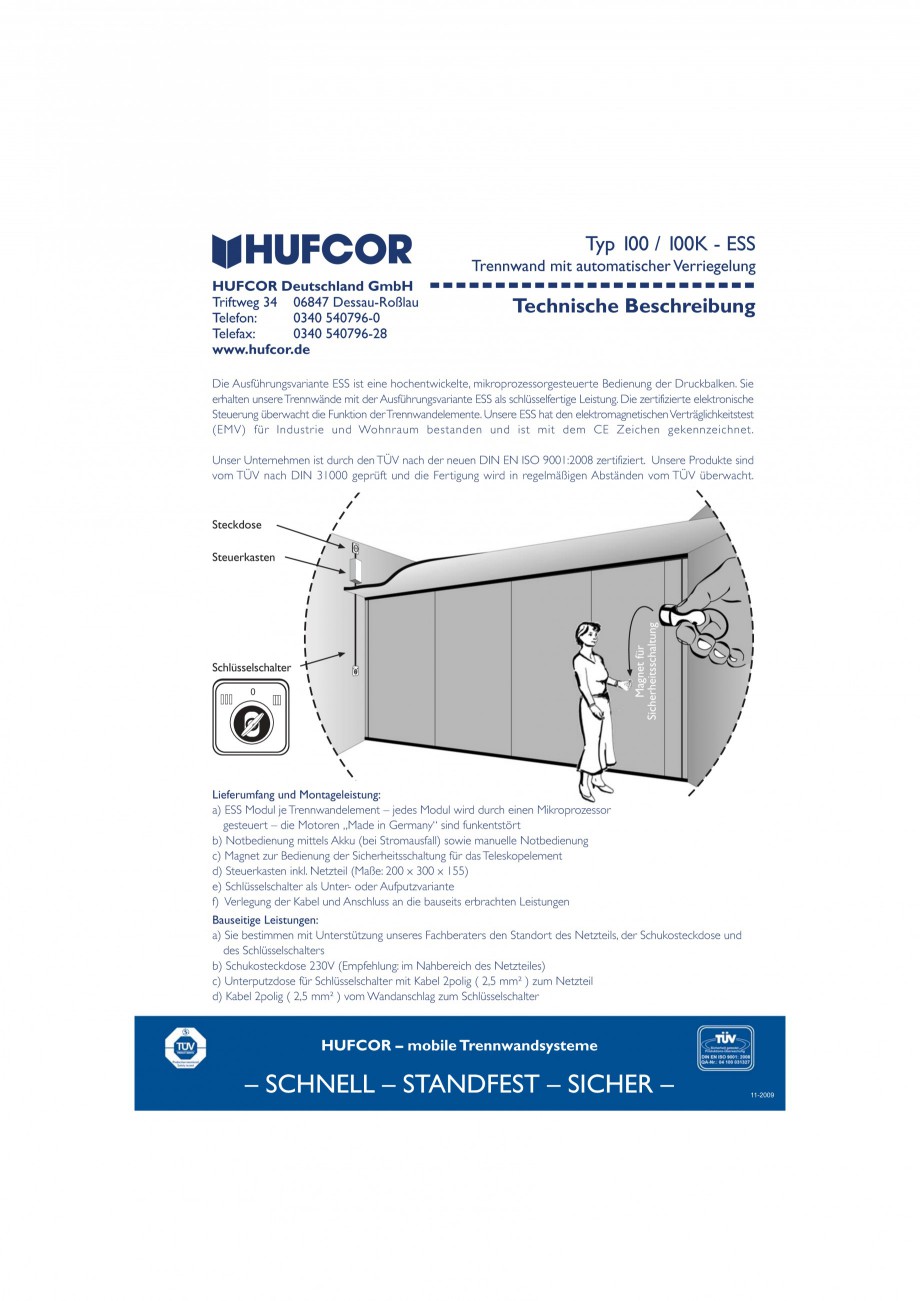 Pagina 32-Pereti amovibili HUFCOR Fisa tehnica Engleza, Germana bung

Sind die bauseitigen Leistungen zum...