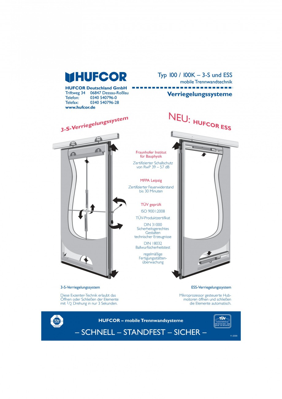 Pagina 34-Pereti amovibili HUFCOR Fisa tehnica Engleza, Germana OR Deutschland GmbH Triftweg 34 06847...