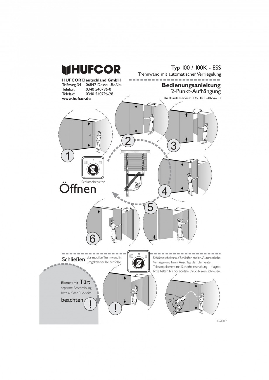 Pagina 41-Pereti amovibili HUFCOR Fisa tehnica Engleza, Germana flüglige Tür
Ihr Kundenservice: +49 340...