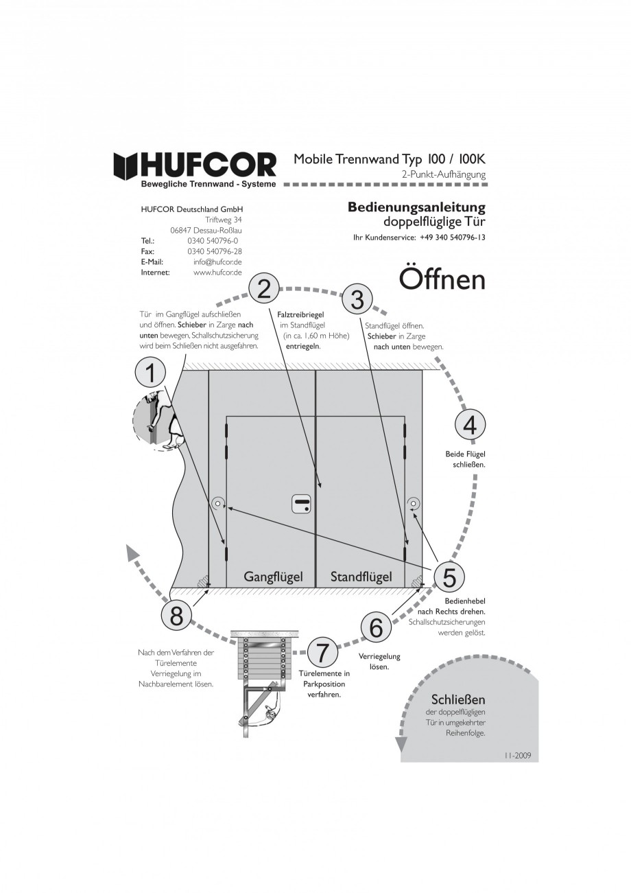 Pagina 43-Pereti amovibili HUFCOR Fisa tehnica Engleza, Germana stbar durch Verbolzung im Fußboden und...