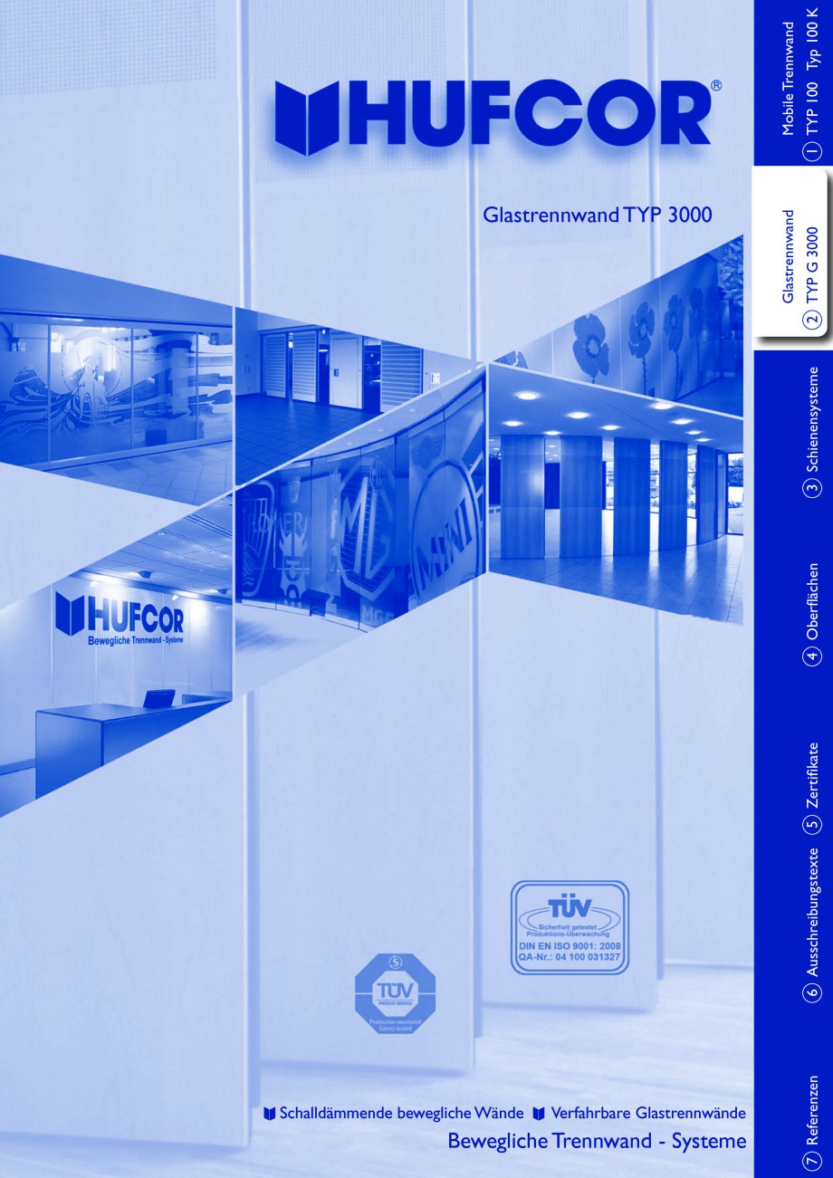 Pagina 44-Pereti amovibili HUFCOR Fisa tehnica Engleza, Germana 3000
2 point 150 mm I/L/T/U-profile See...