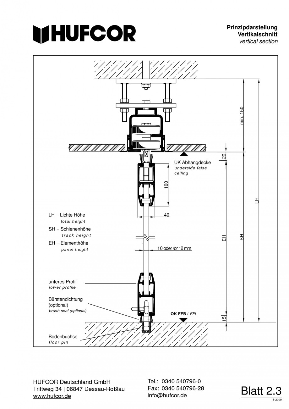 Pagina 47-Pereti amovibili HUFCOR Fisa tehnica Engleza, Germana 

Prinzipdarstellung Prinzipdarstellung...