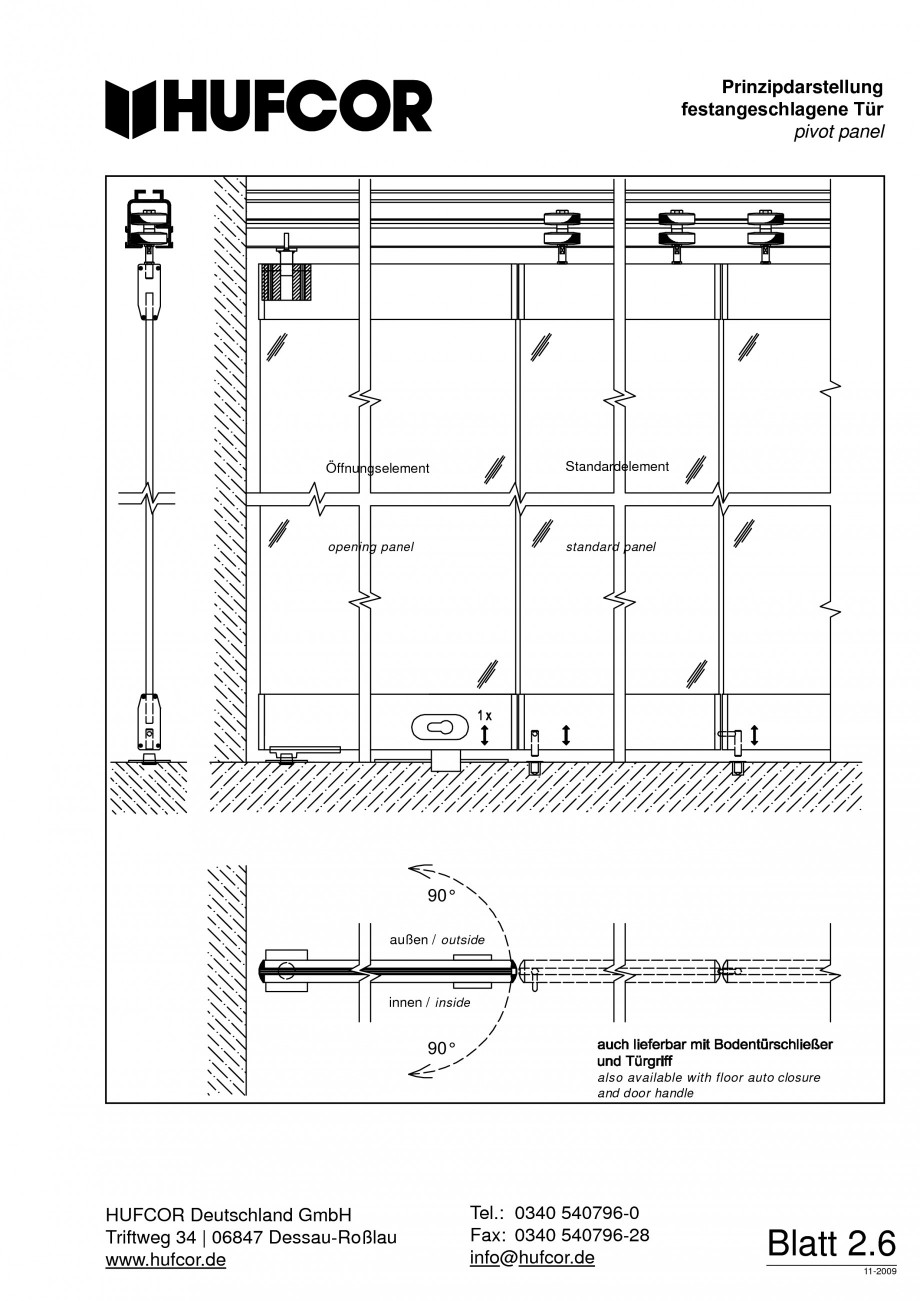 Pagina 50-Pereti amovibili HUFCOR Fisa tehnica Engleza, Germana 28 E-Mail: info@hufcor.de Internet: www.hufcor...