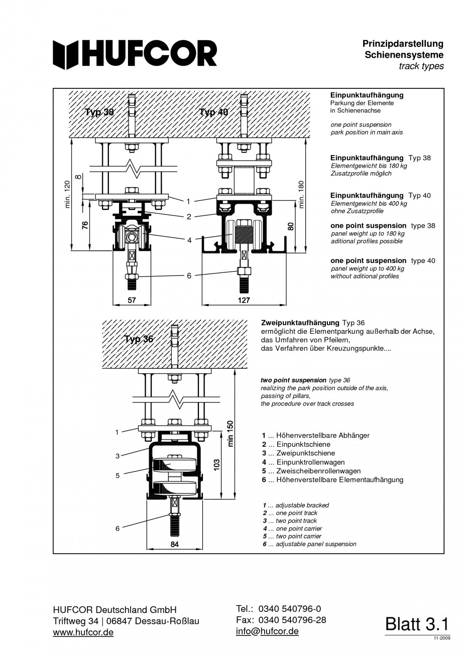 Pagina 58-Pereti amovibili HUFCOR Fisa tehnica Engleza, Germana of sound value

Typ 1

Typ 2L

Typ 2R

Typ 3L
...