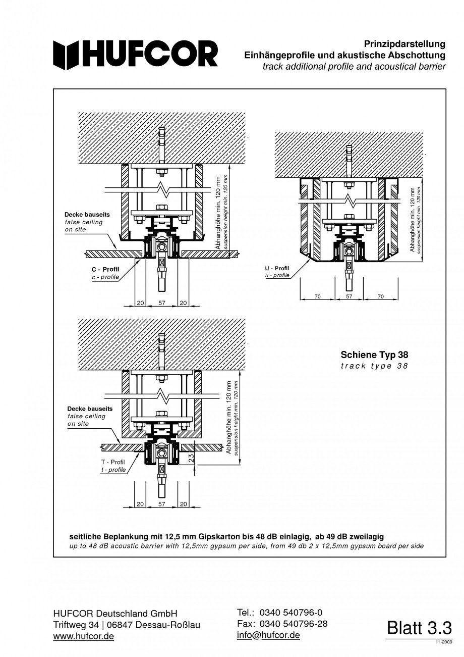 Pagina 60-Pereti amovibili HUFCOR Fisa tehnica Engleza, Germana 7 Dessau-Roßlau 06847 Dessau-Roßlau www...