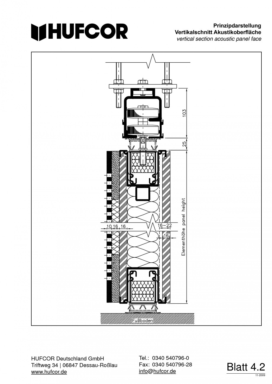 Pagina 71-Pereti amovibili HUFCOR Fisa tehnica Engleza, Germana ie normale Pflege genügt eine einfache...